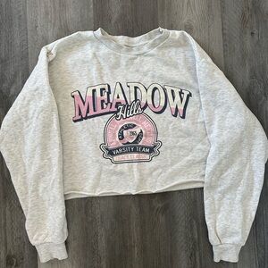 🌻 H&M Gray Meadow Hills Cropped Sweatshirt 🌻